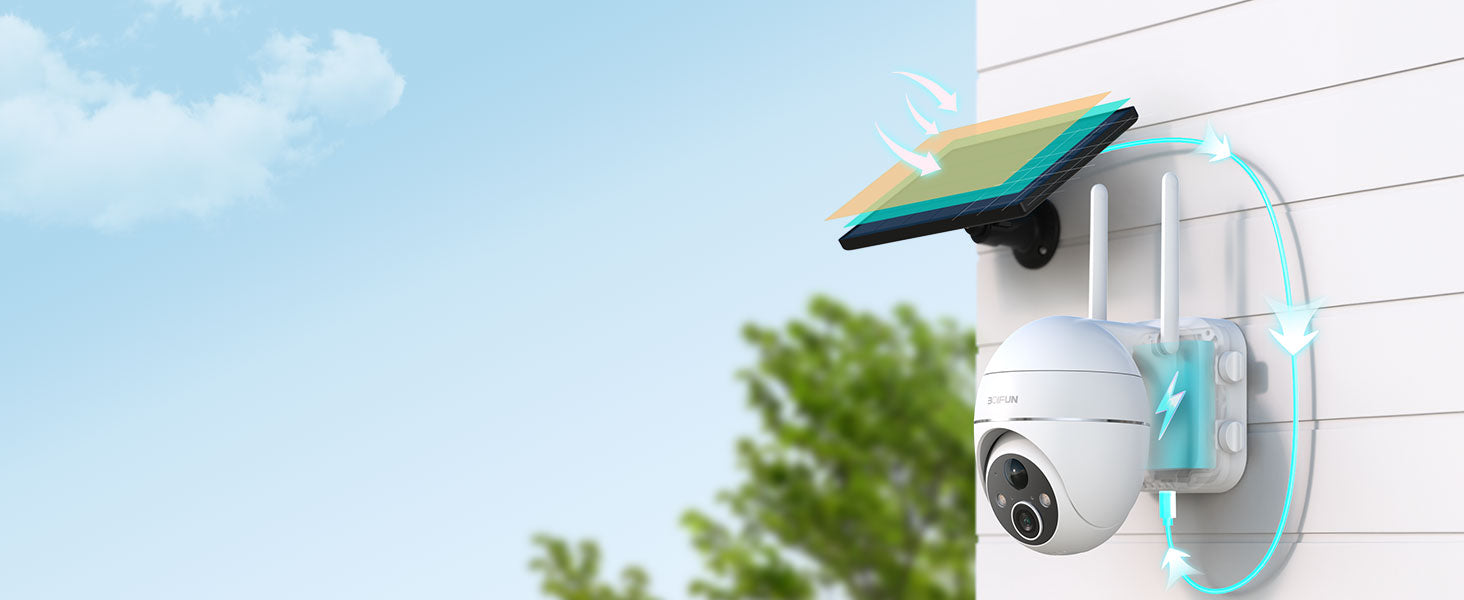 Best Solar Security Camera-Solar panels continuously charge the batteries