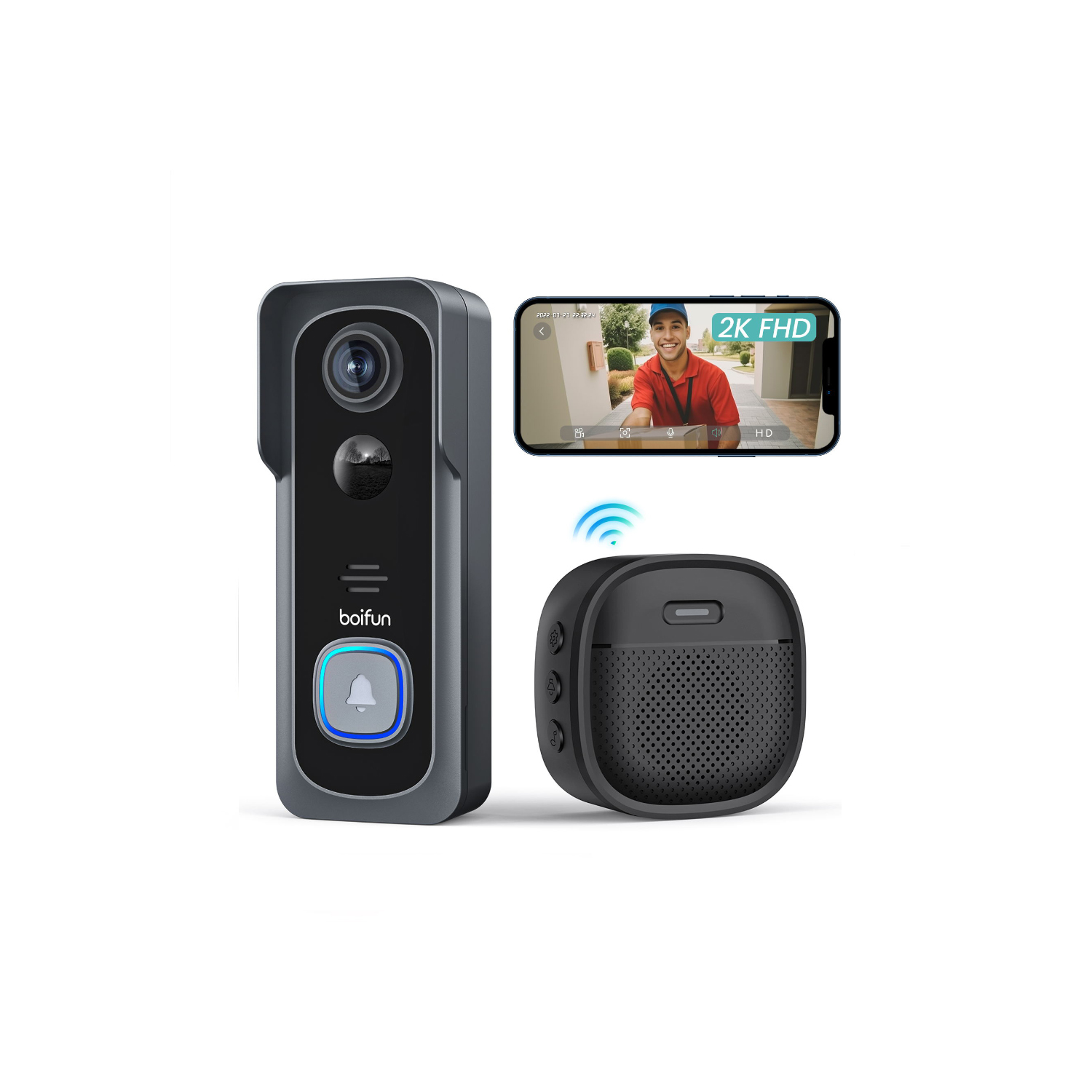 Smart video doorbell with camera – see & talk to visitors from anywhere