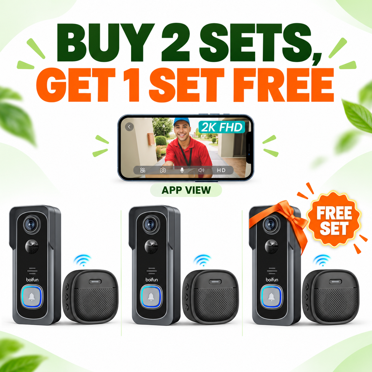 BOIFUN Video Doorbell Bell J1