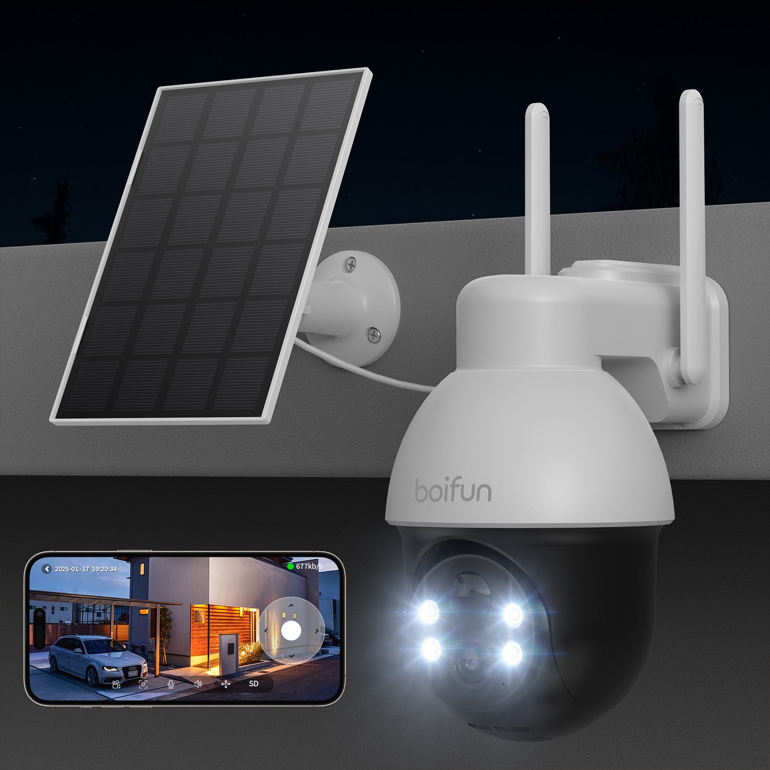 【業界最高性能・4K対応・10000mAhバッテリー】BOIFUN 800万超高画素超鮮明 防犯カメラ 屋外 ソーラー 2.4GWiFiとWiFi6 360度PTZ 15m暗視 広範囲をカバー 電池式防犯カメラ ソーラーパネルと大容量バッテリー 長時間稼働 夜間カラー撮影 PIR人体検知 即時アラート通知 セパレート設計 電源/工事不要 IP65防水 家族共有 双向语音 室外監視カメラ 2年保証