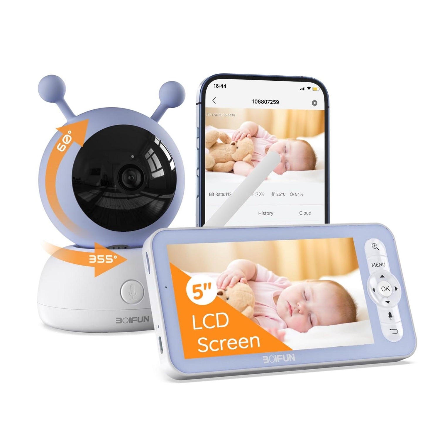 Boifun Baby 2S video baby monitor with camera and audio
