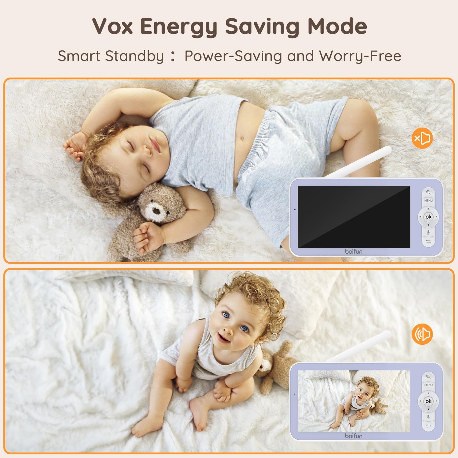 Easy-to-use baby monitor with clear video and remote pan-tilt