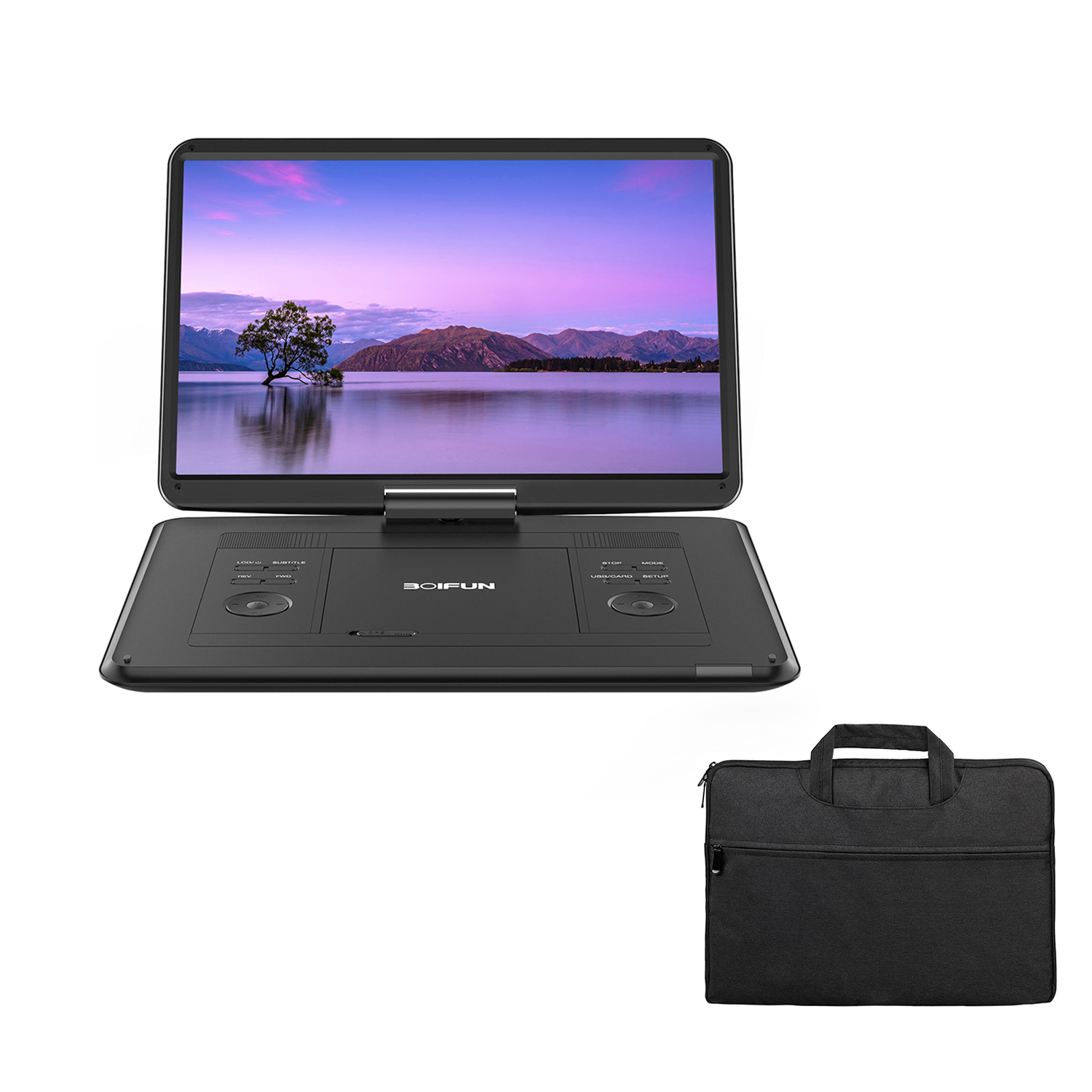 【更新・新登場】 ポータブルDVDプレーヤー BOIFUN 15.6インチ Boifun Portable DVD Player With 15.6-inch HD Rotating Screen