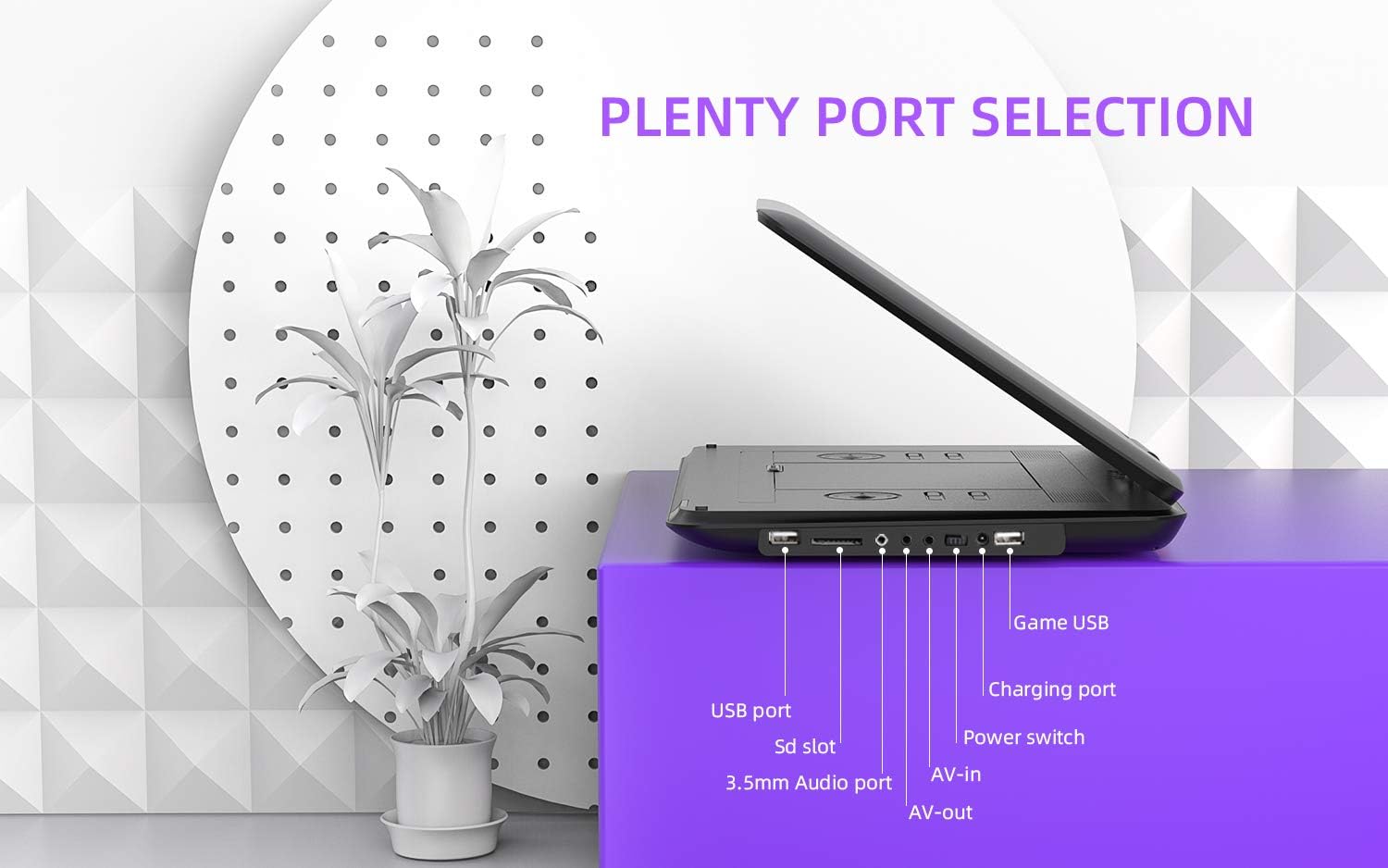 BOIFUN 15.6 Inch Portable DVD Player BFN-161  with Anti-Shock