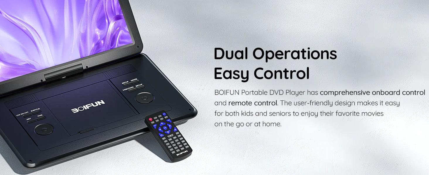 BOIFUN 15.6 Inch Portable DVD Player BFN-161 with Anti-Shock