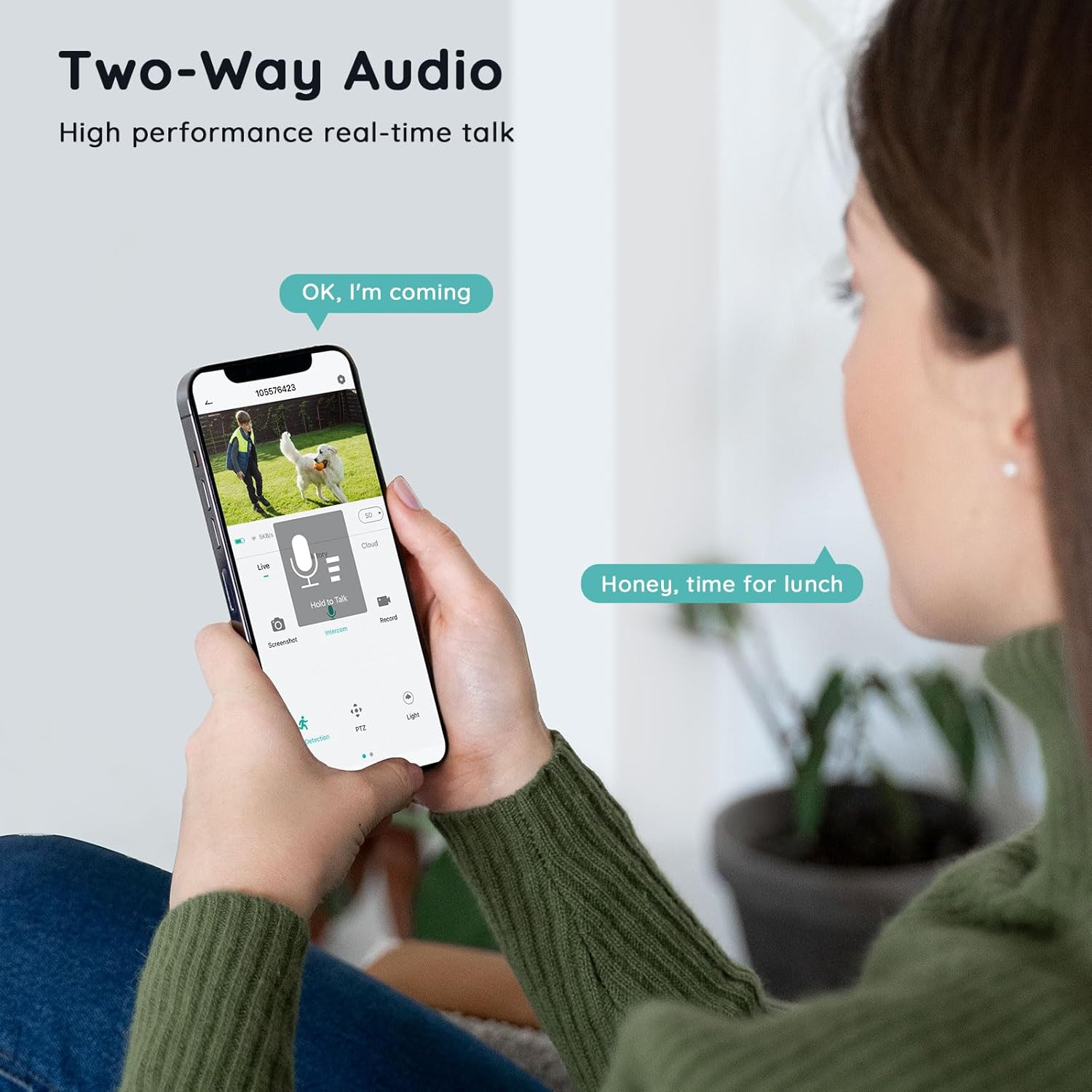Home security camera with battery – cloud storage & two-way audio