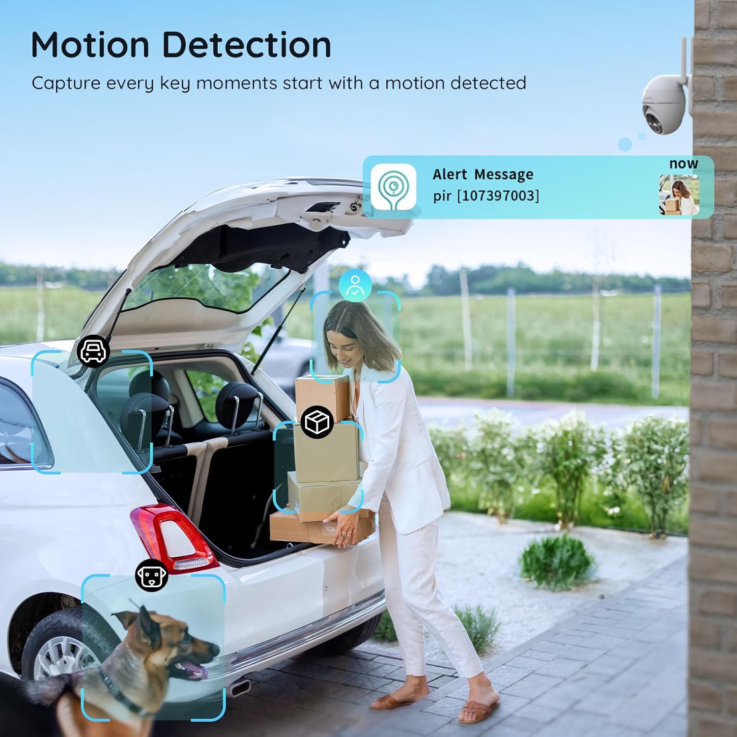 Smart battery-powered camera – motion detection & real-time alerts