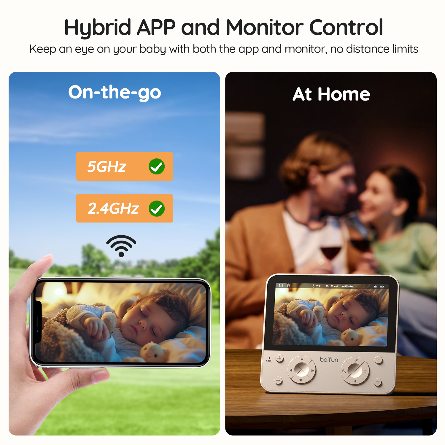 Boifun 4TM Baby Monitor with face obstruction alert for infant safety