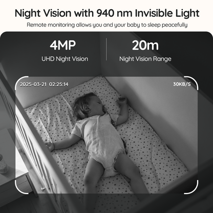 Boifun 4TM Baby Monitor featuring infrared night vision for clear baby monitoring
